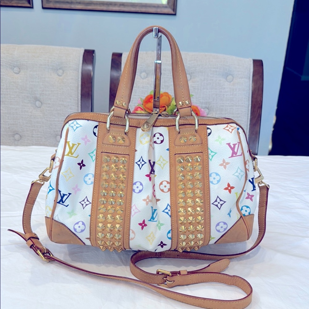 Authentic Louis Vuitton White Multicolor Courtney MM bag